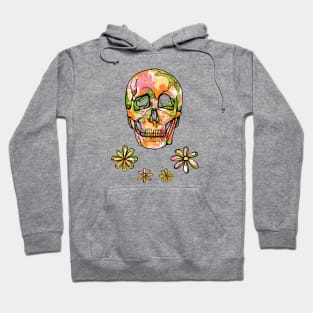 Bright skull and flowers with spring colors Hoodie